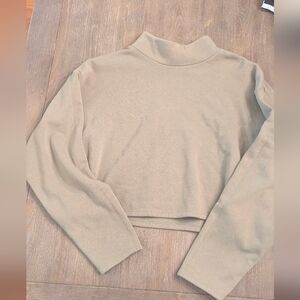 Express Cropped Mockneck Sweatshirt Large
